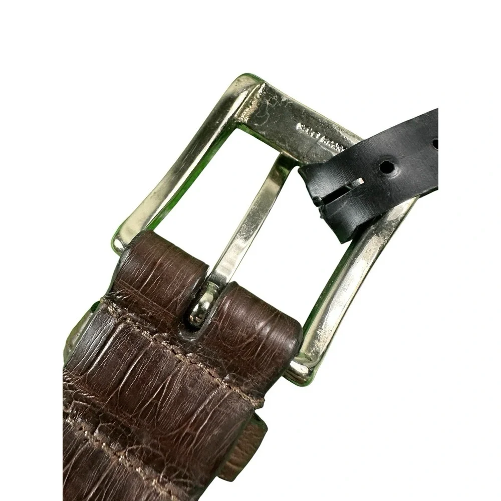 Saks Fifth Avenue Genuine American Alligator Brown Belt Size 40 NWT